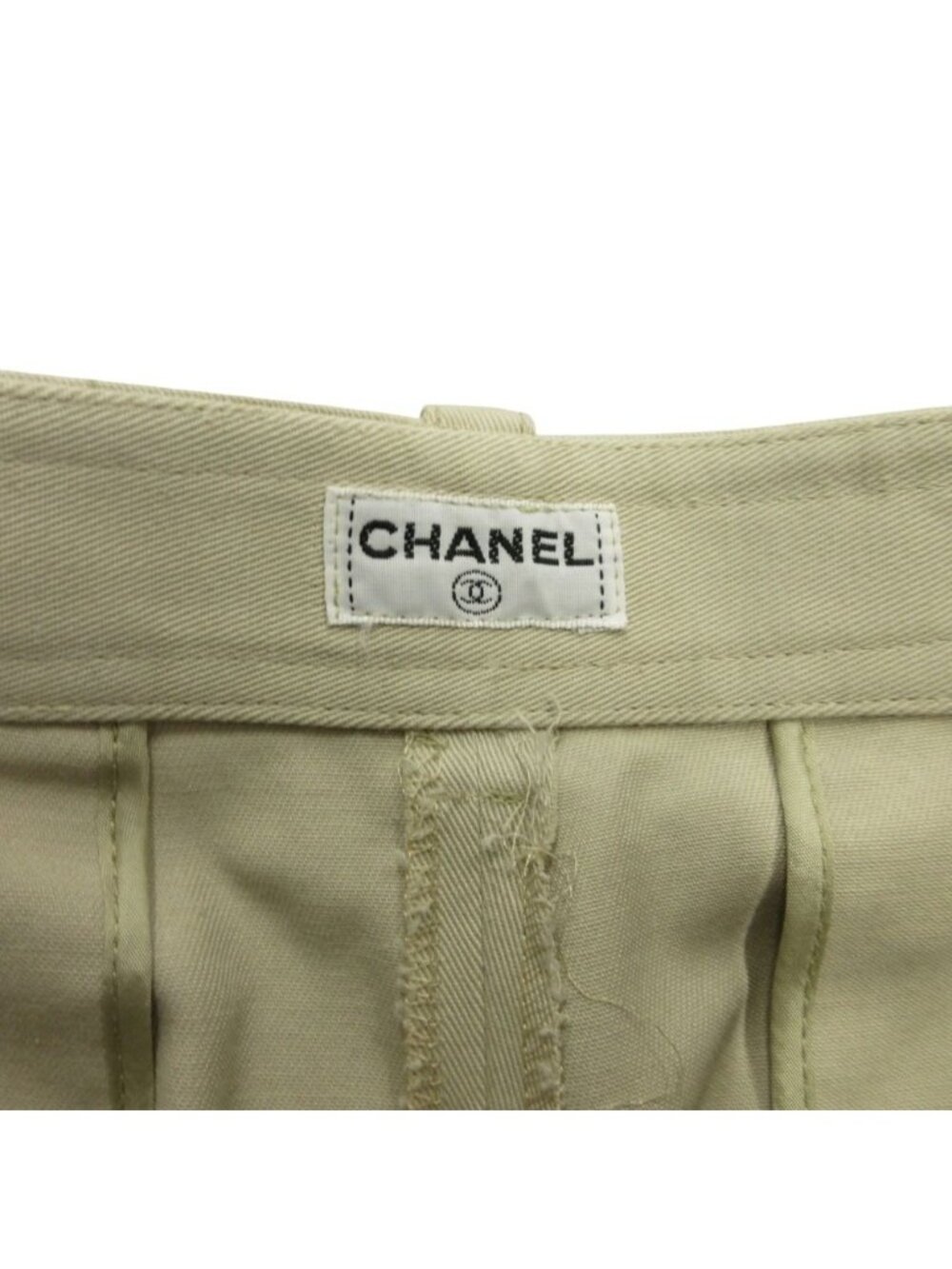 Chanel de Pants CC Logo Tale Ji Beige LadySecond - Picture 9 of 10